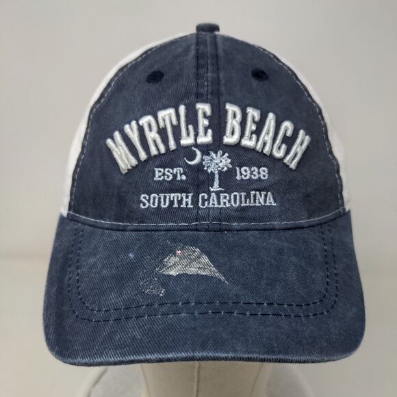 Myrtle Beach Est. 1938 South Carolina Strapback Hat Blue One Size Embroidered - Picture 2 of 8